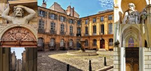 On visite Aix-en-Provence en passant par la place d'Albertas, l'hôtel de ville, le palais de justice, l'hôtel Caumont, St Jean-de-Malte...