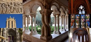 En entrant à St Sauveur, on visite Aix-en-Provence en découvrant la splendeur de l'architecture de la cathédrale et de son cloître
